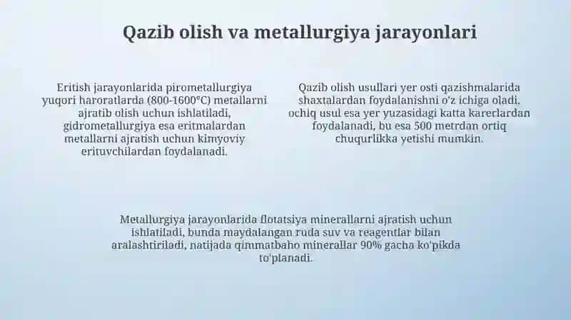 Konchilik va Metallurgiya Sanoati va Atrof-Muhit Muhofazasi 4