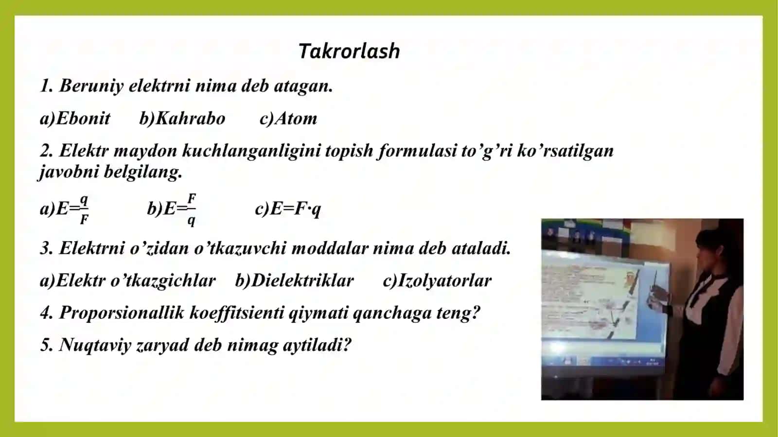 8-sinf Fizika fanidan Tabiatdagi elektr hodisalari mavzusida dars ishlanma 4