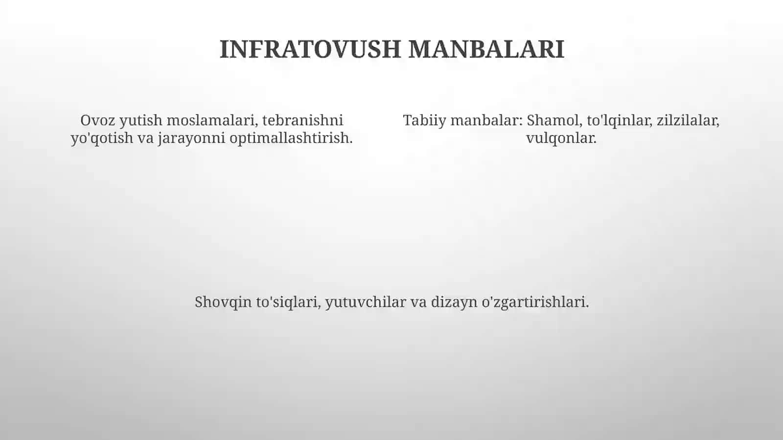 Atrof-muhitda ishlab chiqarish muhitida infratovushni pasaytirish 4