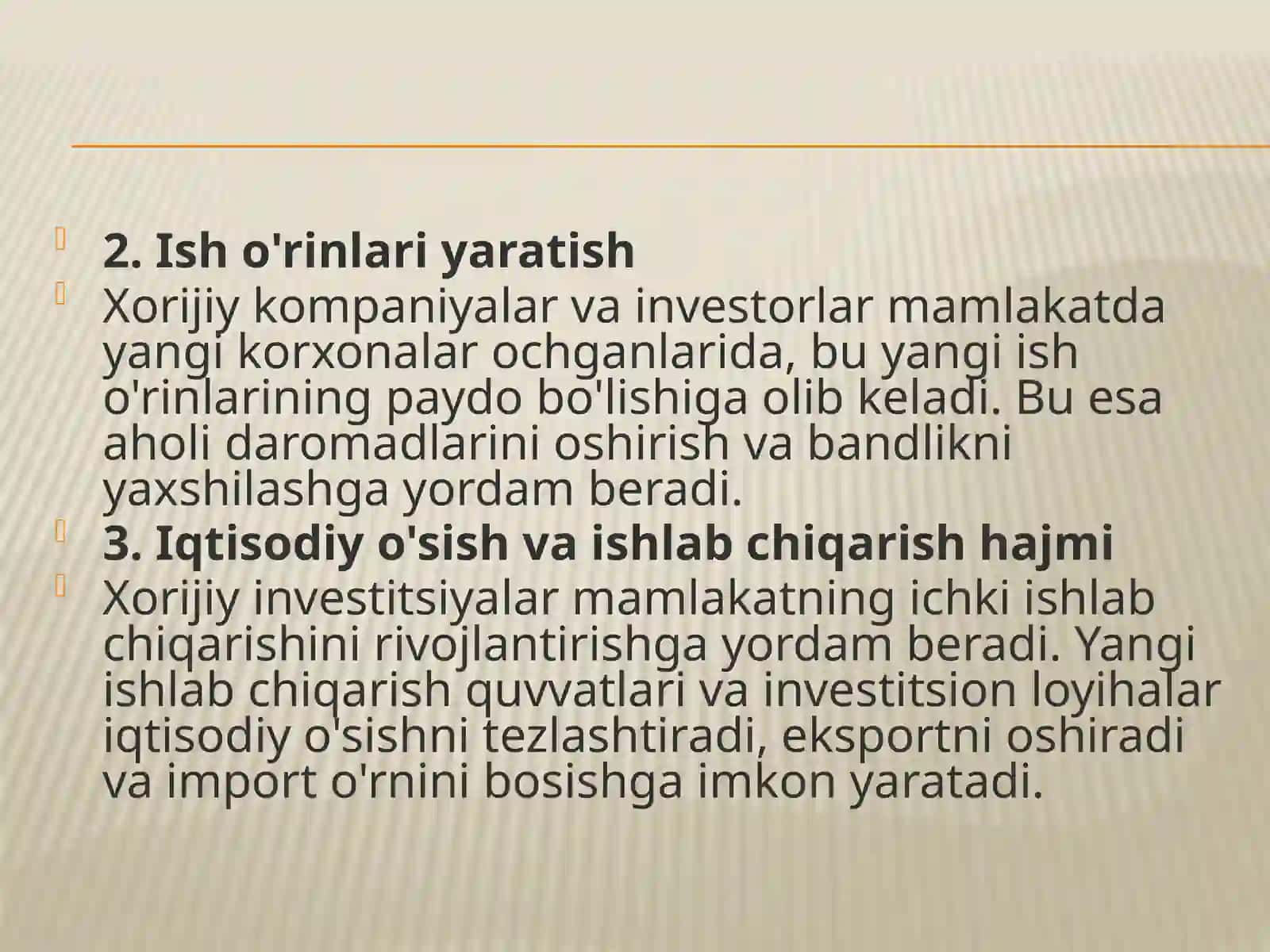 Tashqiiqtisodiy faoliyatni xorijiy investitsiyalarni rivojlantirish masalalari 4