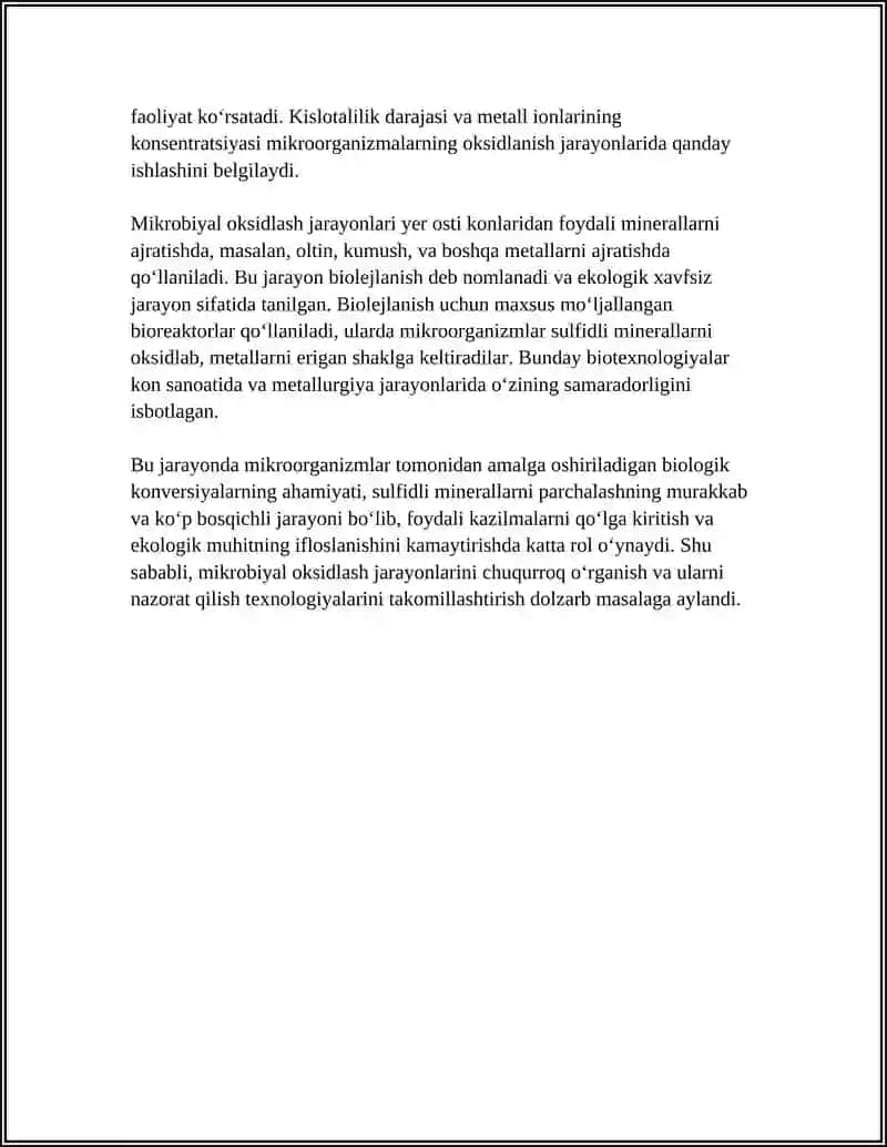 FE2S VA SUL’FIDLI MINERALLARNI OKSIDLASHDA MIKROORGANIZLARNING ROLI 4