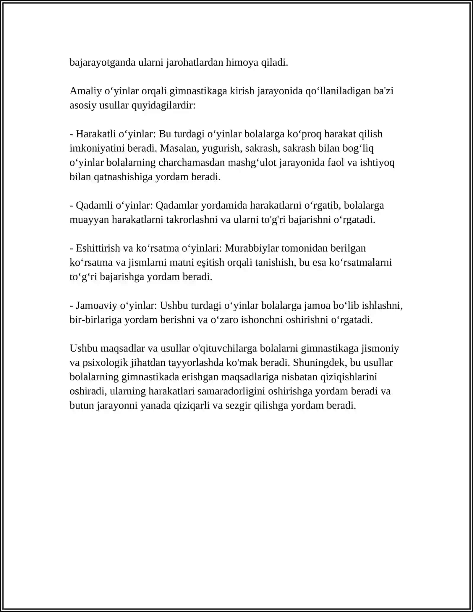 AMALIY OʻYINLAR ORQALI GIMNASTIKA 4