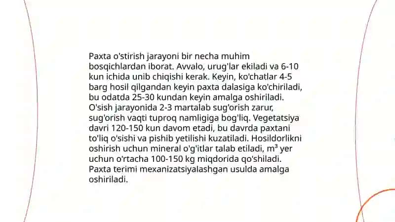 Paxta haqida umumiy malumot 4