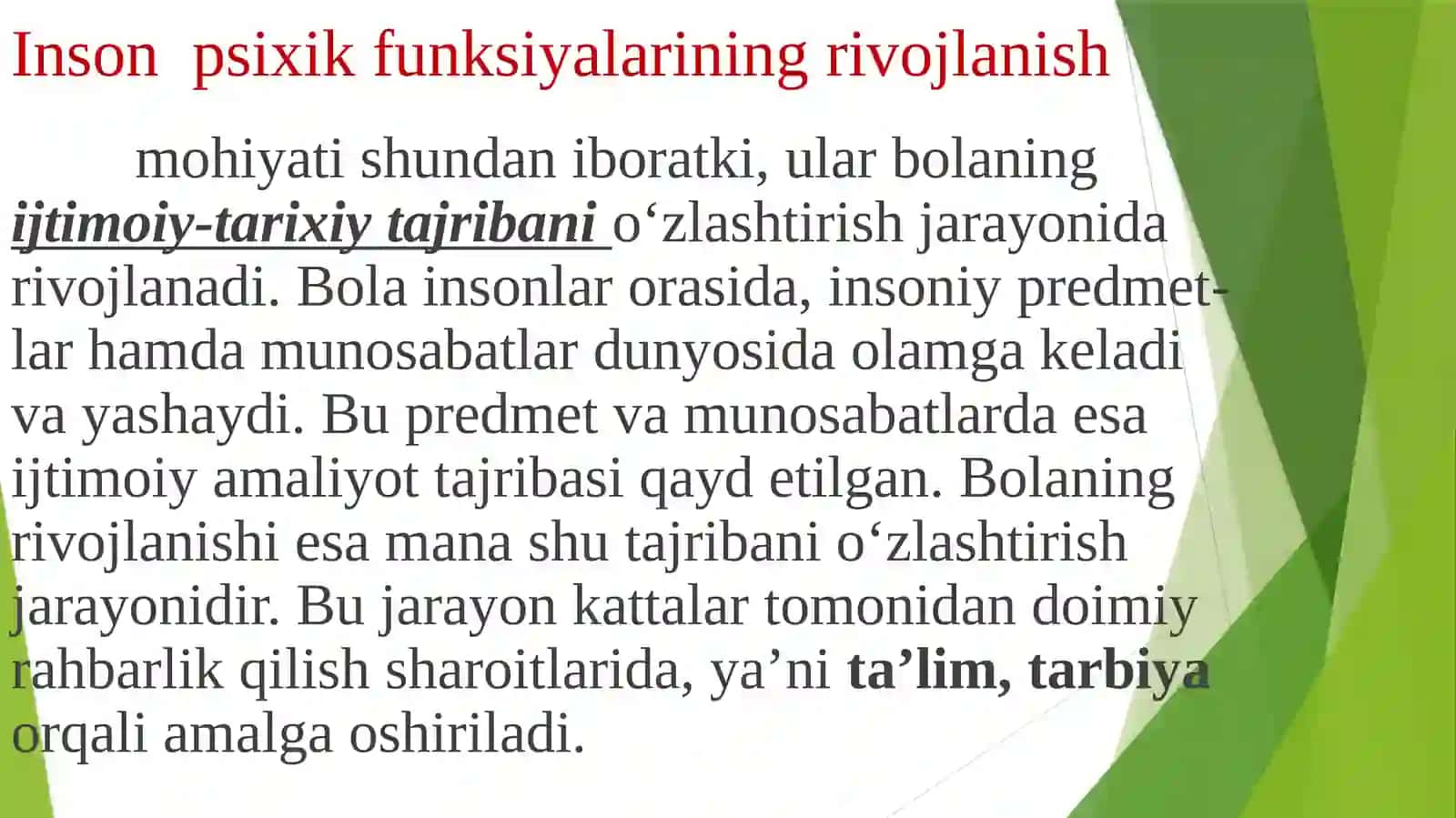 Psixik Rivojlanish va Uni Davrlashtirish Muammosi 4