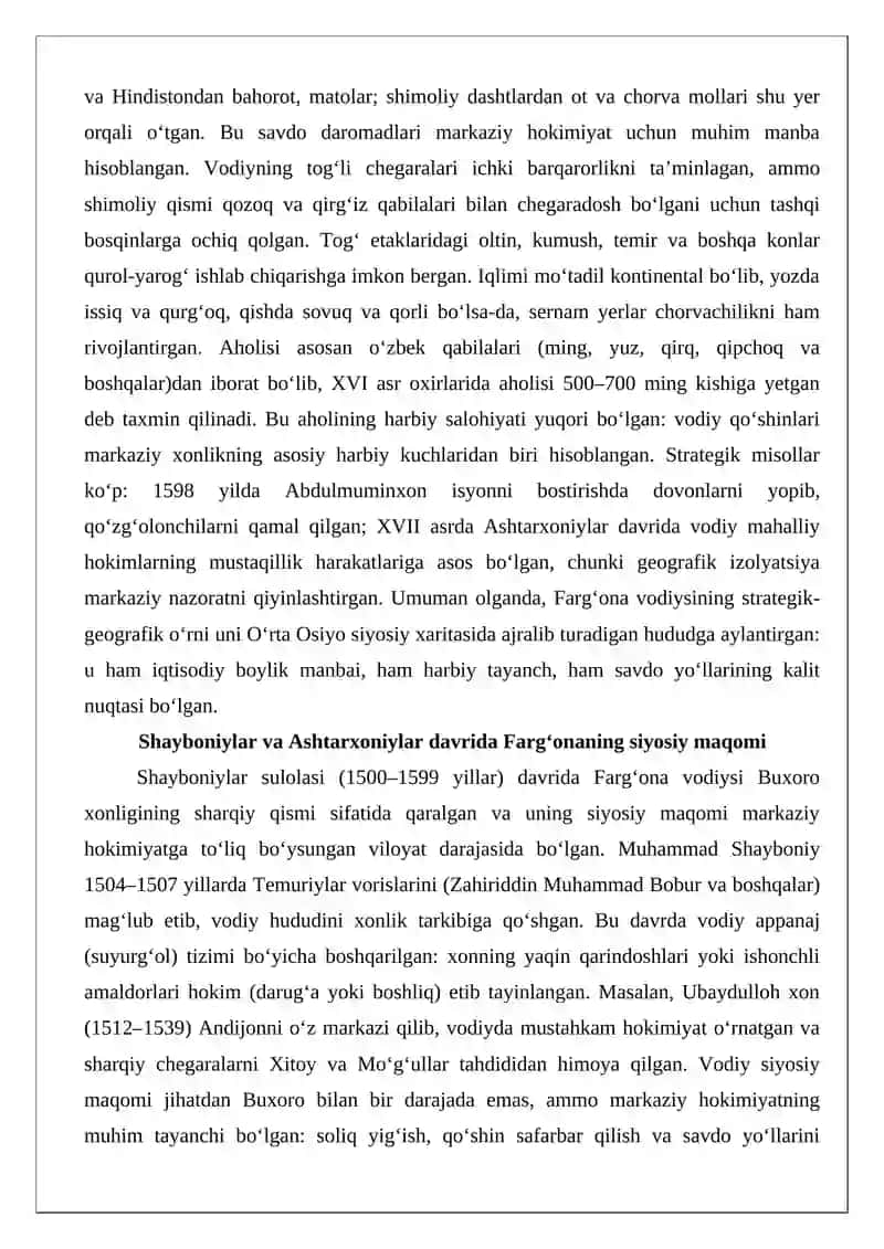 XVI–XVII asrda Farg‘ona vodiysining ma’muriy-hududiy tuzilishi va boshqaruv tizimi 4