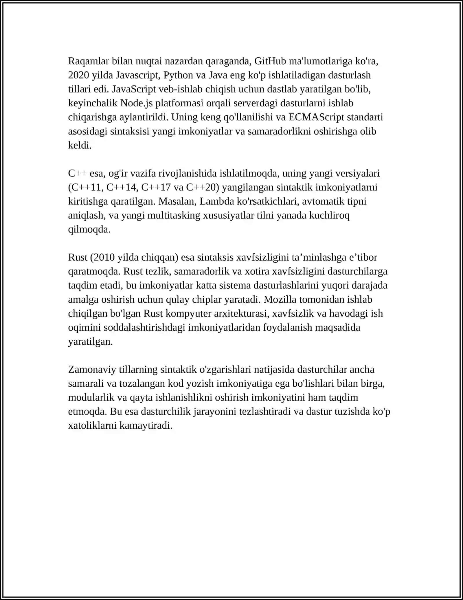 ZAMONAVIY DASTURLASH TILLARINING TAHRIRI 4