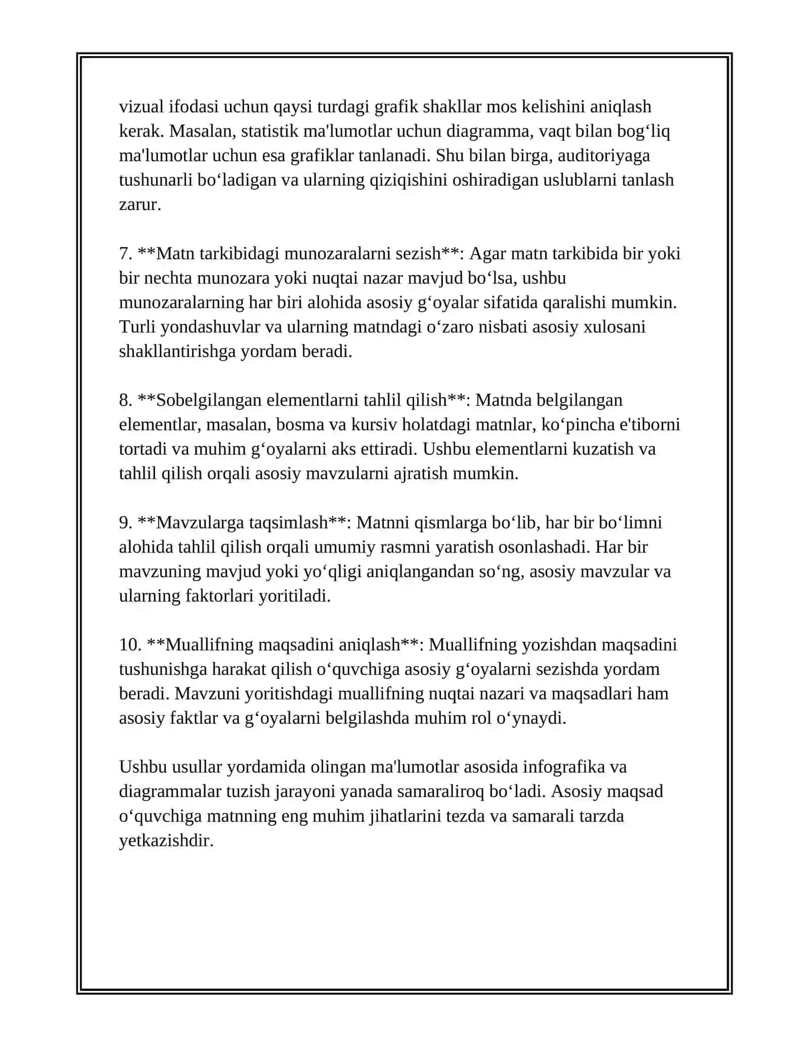 MATN ASOSIDA INFOGRAFIKA VA DIOGRAMMA YARATISH 4