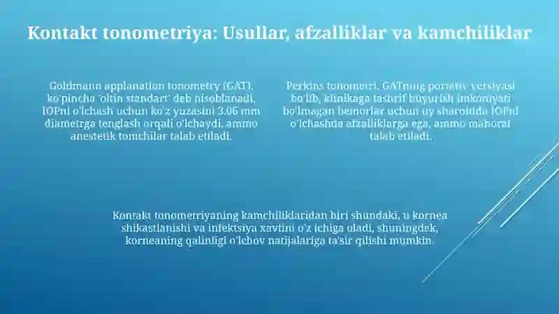 Kontakt va kontaktsiz tonometriya 4