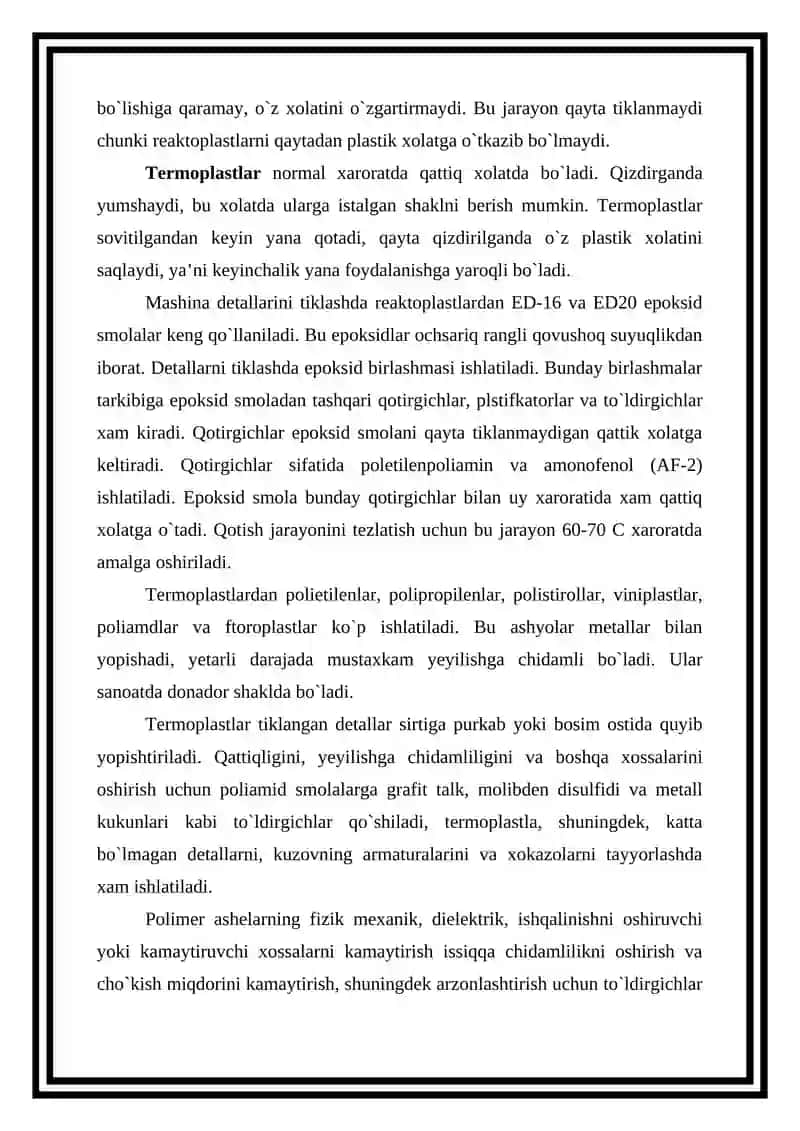 Detallarni polimer ashyolar yordamida tiklash 4