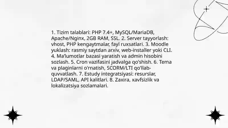 Moodle va estudy asosiy xususiyatlarini taqqoslash 4
