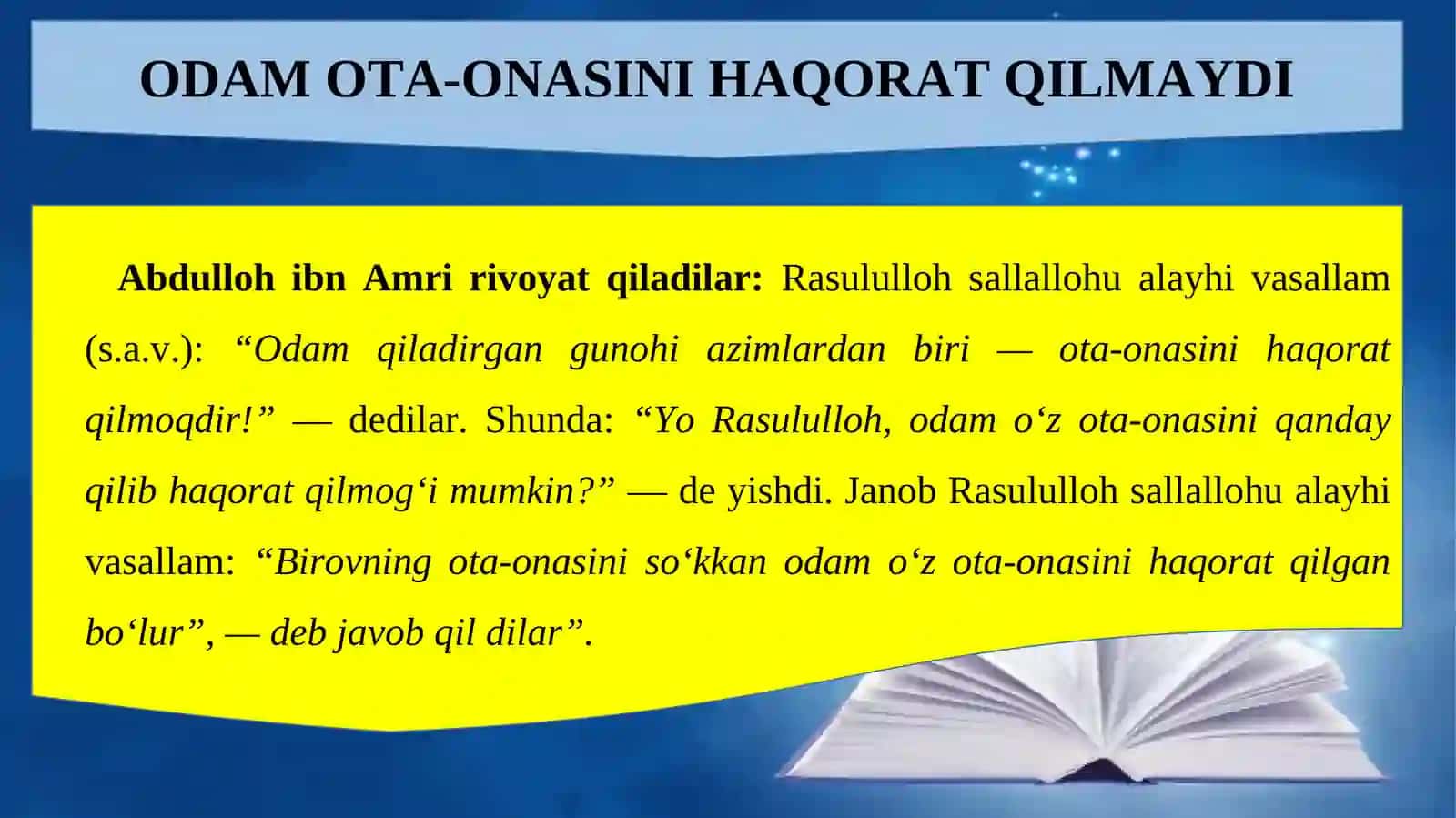 HADISLARDAN NAMUNALAR 4