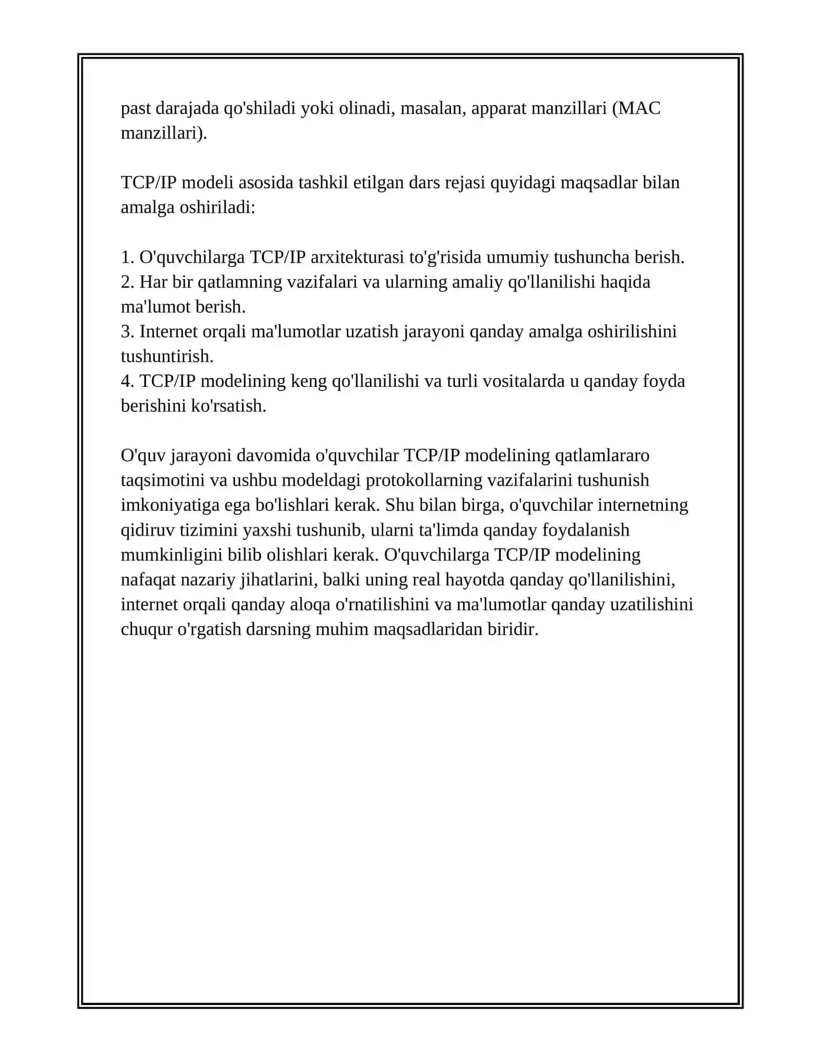 TCP/IP PROTOKOLLARI VA ADRESLAR 4