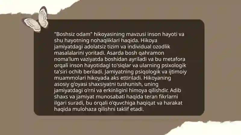 Boshsiz odam hikoyasi poetik tahlili 4