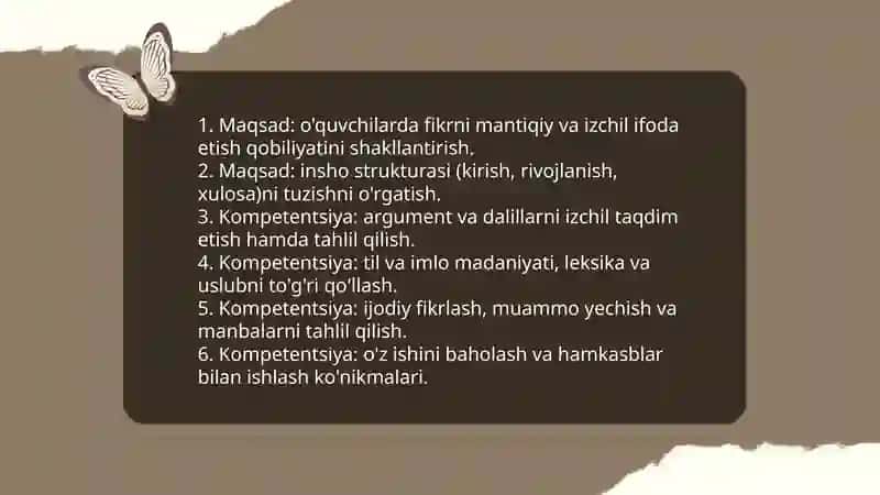 Adabiyotni o'qitishda inshoning o'rni va uni tashkil etish yo'llari 4