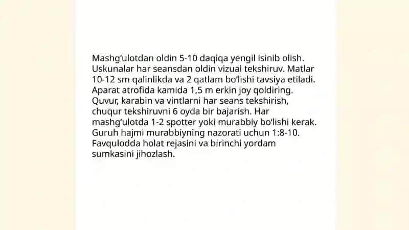 Gimnastika. Osilish va tayanish mashqlarini oʻrgatish seriyasi 4