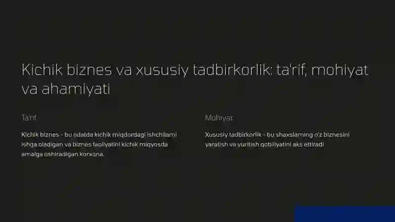 Kichikbiznesvaxususiytadbirkorlik 4