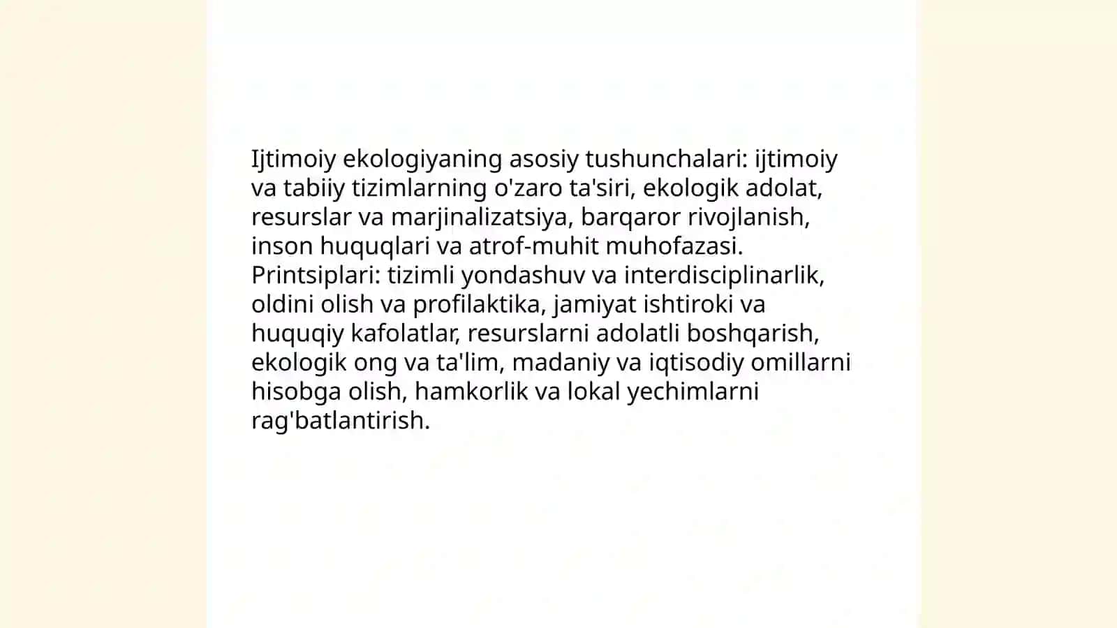 Ijtimoiy ekologiyaning asosiy tushunchalari va printsiplari 4
