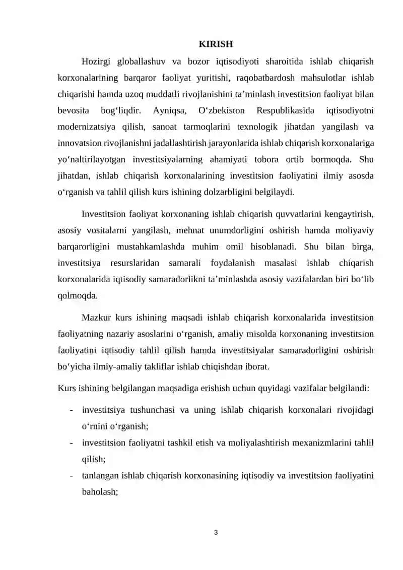 Ishlab chiqarish korxonasining investitsion faoliyati 4