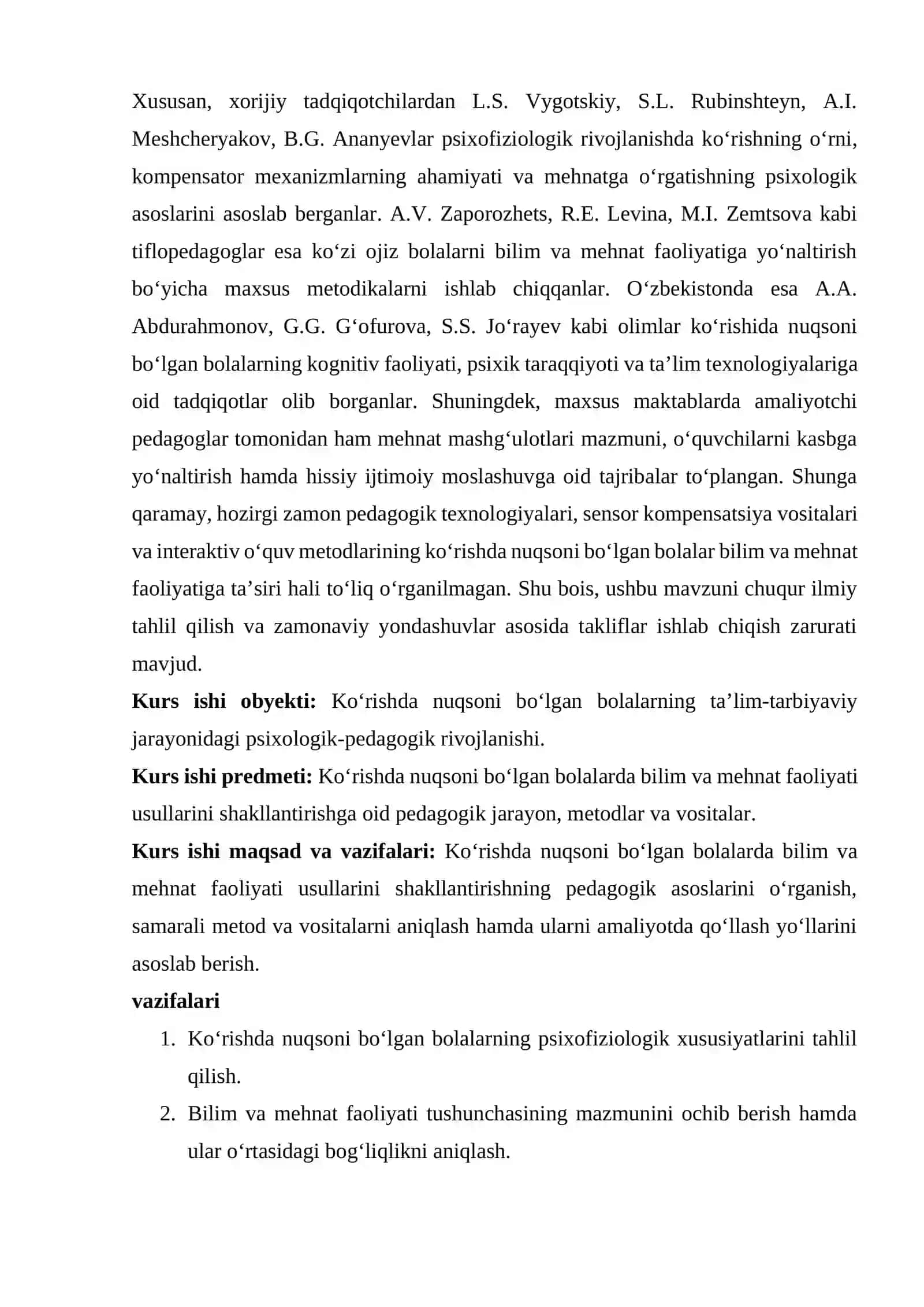 Kòrishda nuqsoni bòlgan bolalarda bilim va mehnat faoliyati usullarini shakllantirish 4