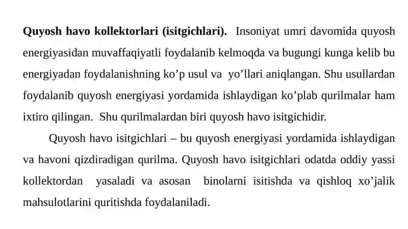Quyosh havo isitgich va  quyosh suv isitgich qurilmalari 4