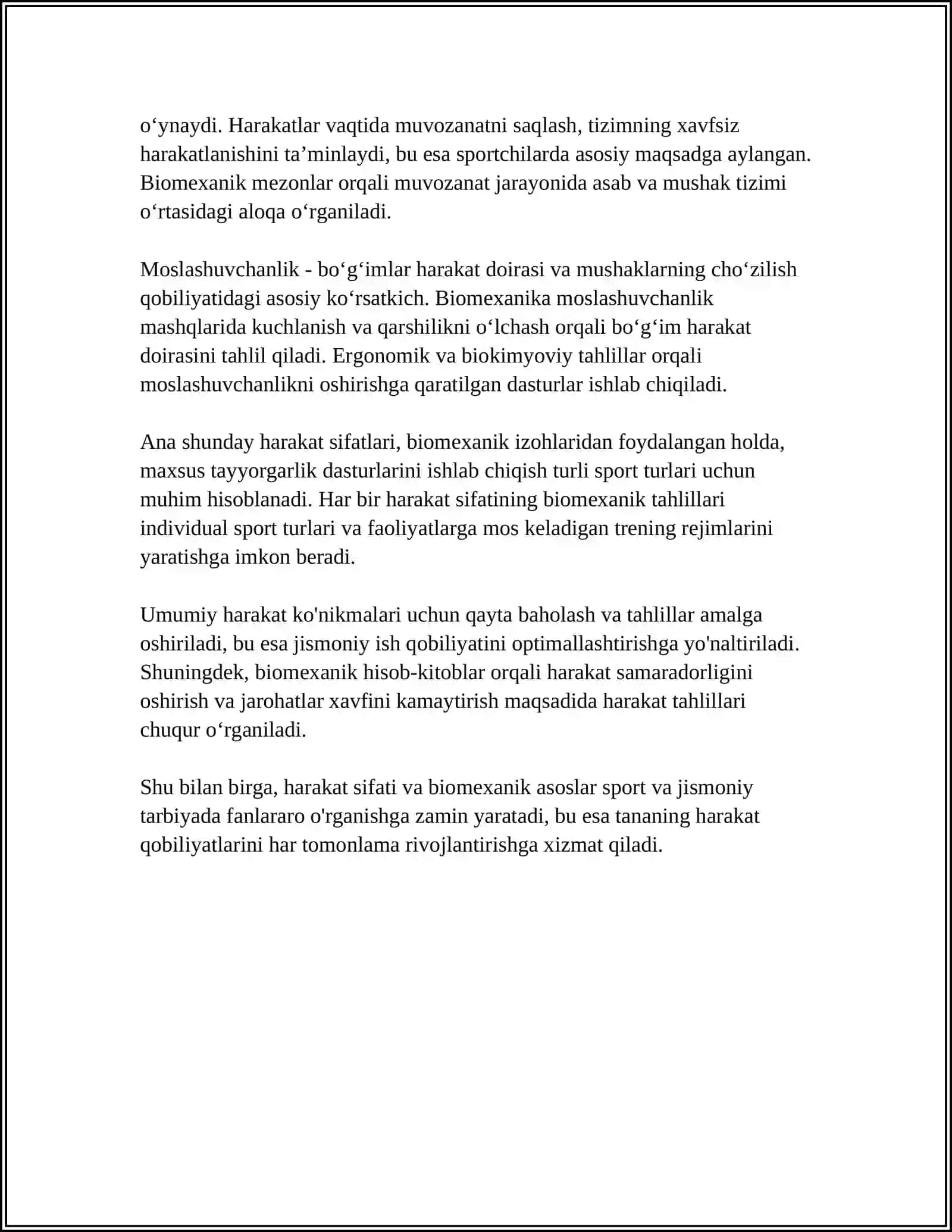 ODAMNING HARAKAT SIFATLARI BIOMEXANIKASI 4