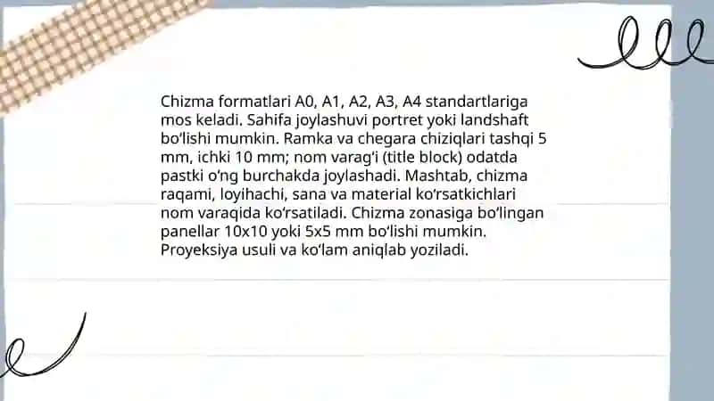 Chizmalarning joylashuvi asosiy qoidalari 4
