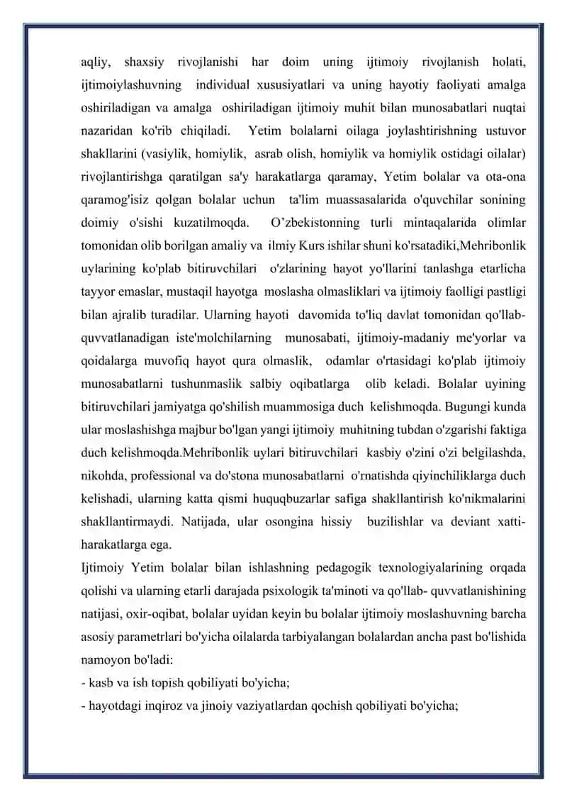 Mehribonlik uylarida va maktablarda olib boriladigan ijtimoiy-pedagogik faoliyat 4