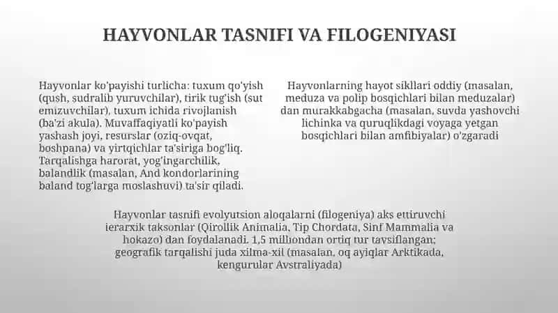Hayvonot olamining yashash tarzi,ko'payish va tarqalish turlari 4