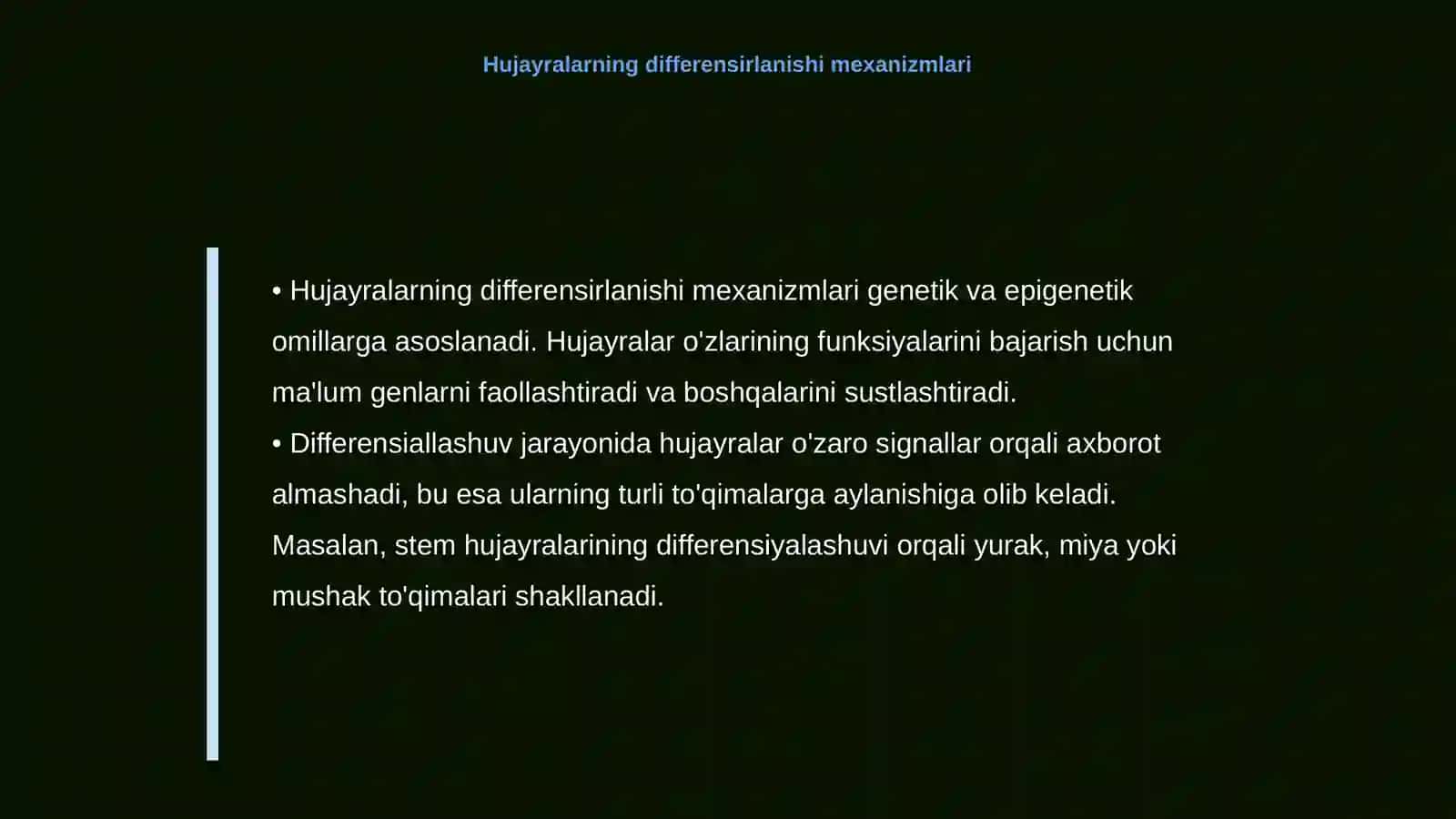 Embriogenezda hujayralarning differensirlanishi va qaltis davrlar 4