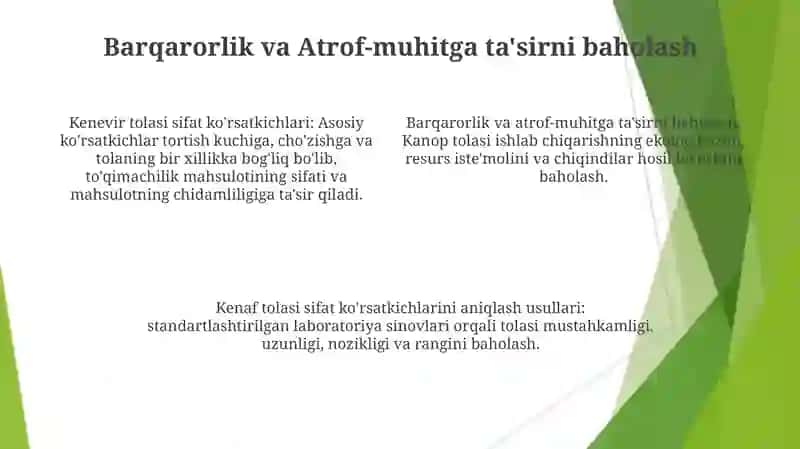Kenaf tolasi sifatini baholashning qo'llanilishi 4