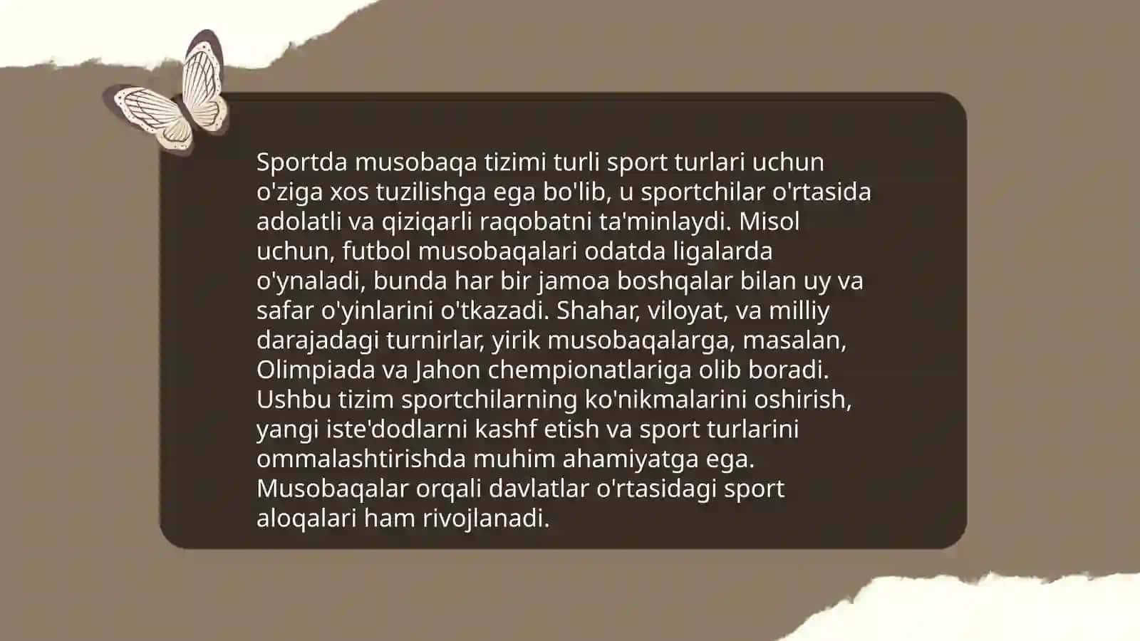 Sport Musobaqa Tizimi va Sportda Musobaqa Faoliyatining O'ziga Xos Tasnifi 4