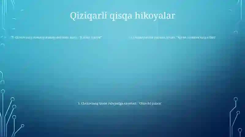 A.P.Chexov Hikoyalari Va U Haqida Qiziq Faktlar 4