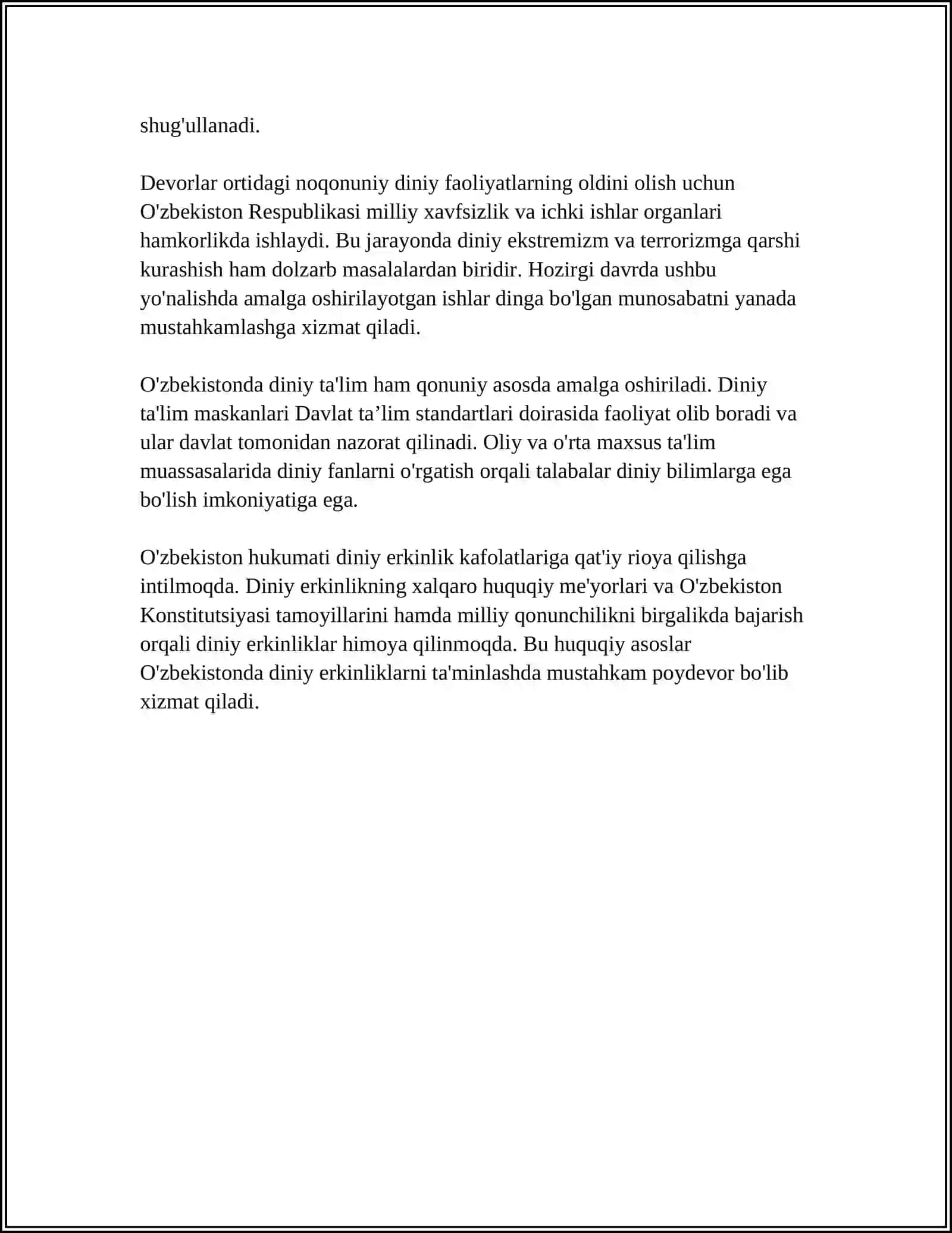 REFERAT Mavzu: VIJDON VA EʼTIQOD ERKINLIGI 4