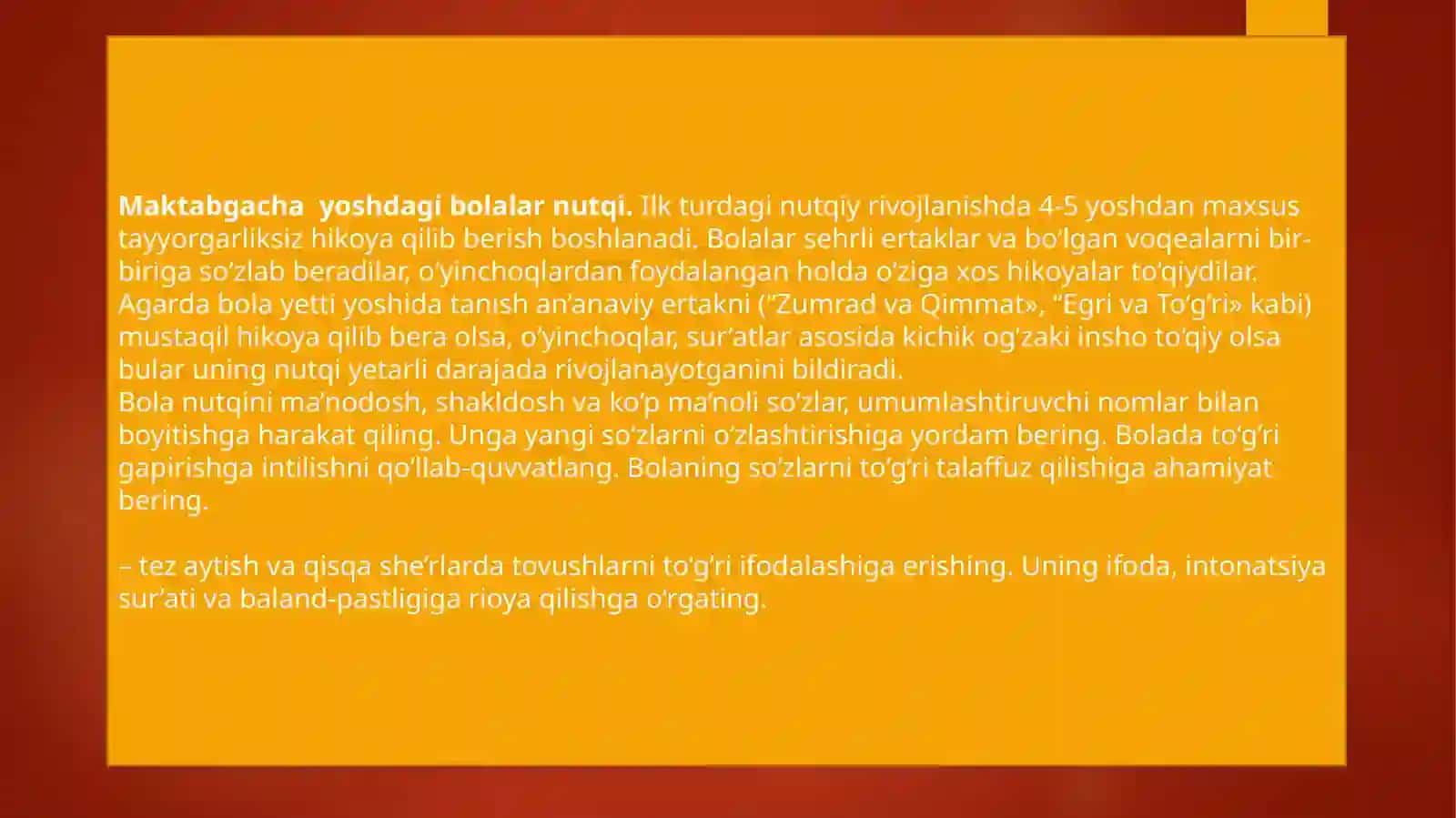 Maktabgacha taʼlim tashkilotlari va oilada nutq o'stirish bo'yicha metodik ishlar 4