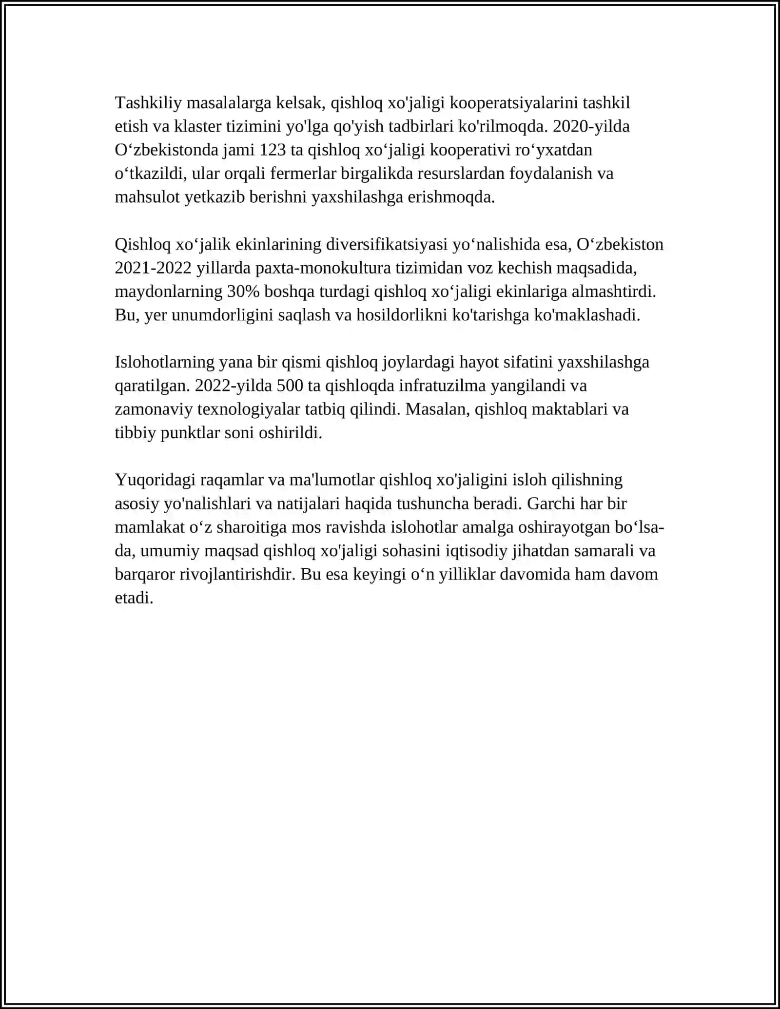 MUSTAQILLIK YILLARIDA OʻZBEKISTON IQTISODIYOTINING TARMOQLAR TARKIBIDAGI OʻZGARISHLAR 4
