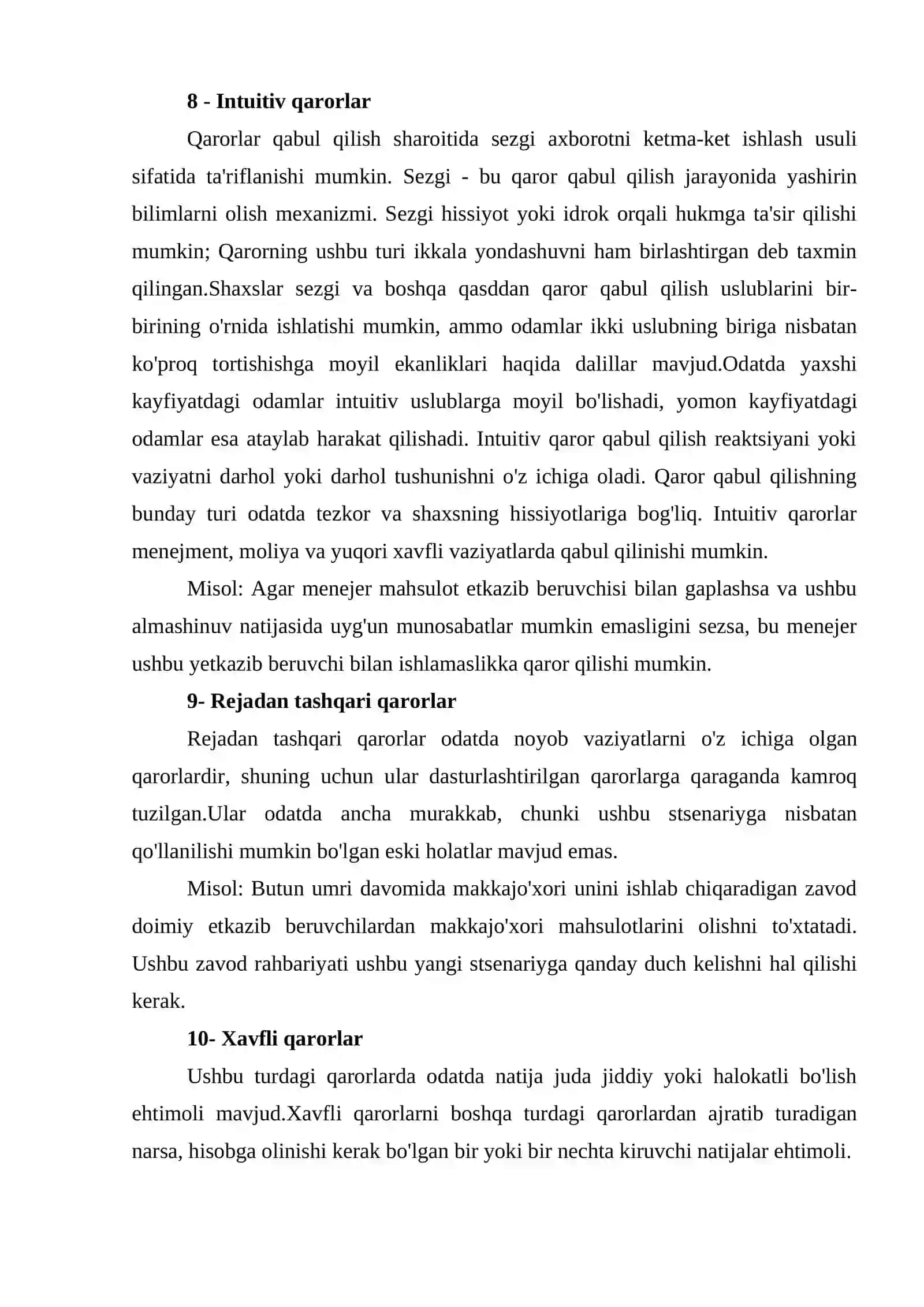 Kreativ fikrlashning o'rni qarorlarni qabul qilishda 4