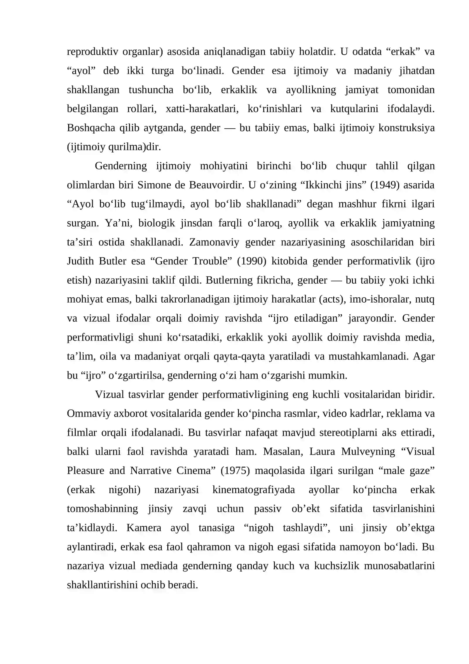 Ommaviy axborot vositalarida (Internet, jurnallar/gazetalar, filmlar va boshqalar) gender (erkaklik/ayollik) ning vizual tasvirlari 4