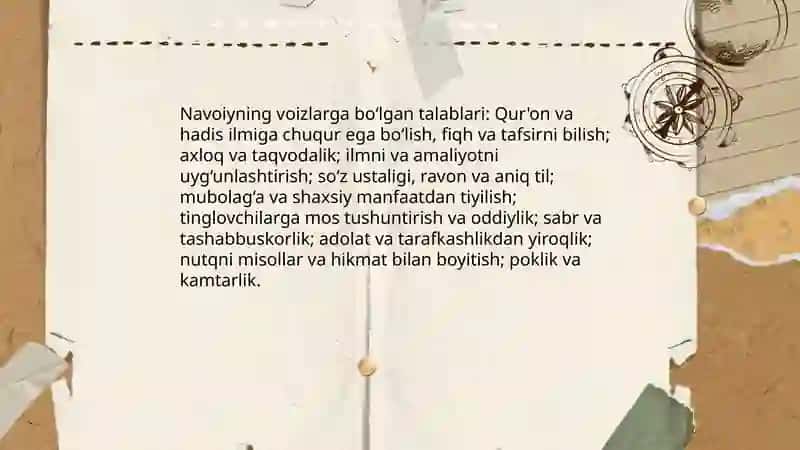 Navoiyning "Majolis un nafoiy" asarida voizlar haqidagi ma'lumotlar 4