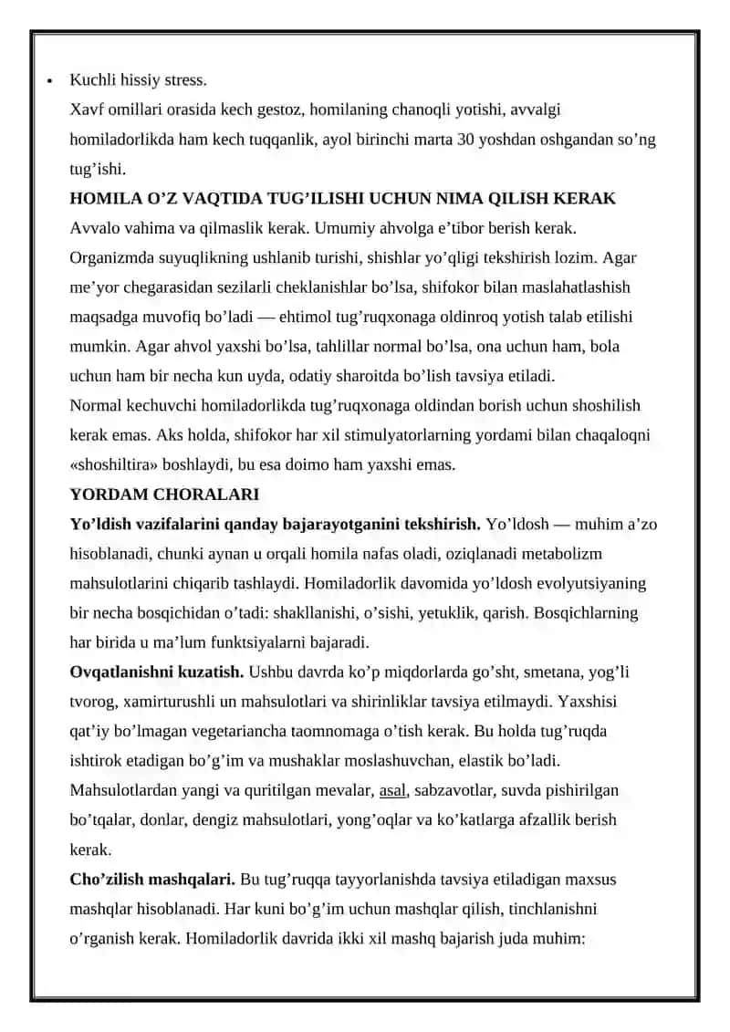 Homiladorlik muddatiga yetmasligi va muddatidan o‘tib ketishi 4