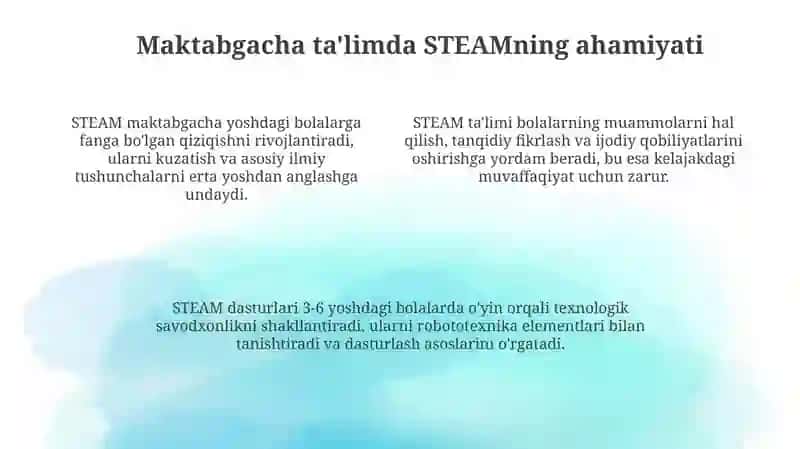 STEAM taʼlim texnologiyasining maktabgacha yoshdagi bolalar taʼlim jarayoniga taʼsiri 4