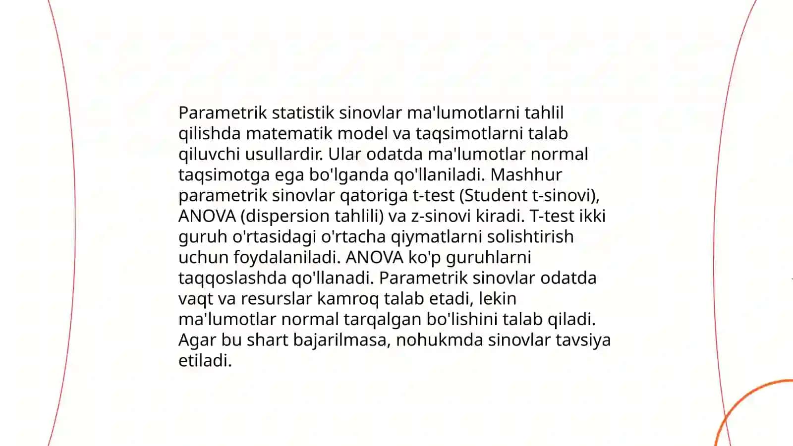 Parametrik metodlar haqida tushuncha 4