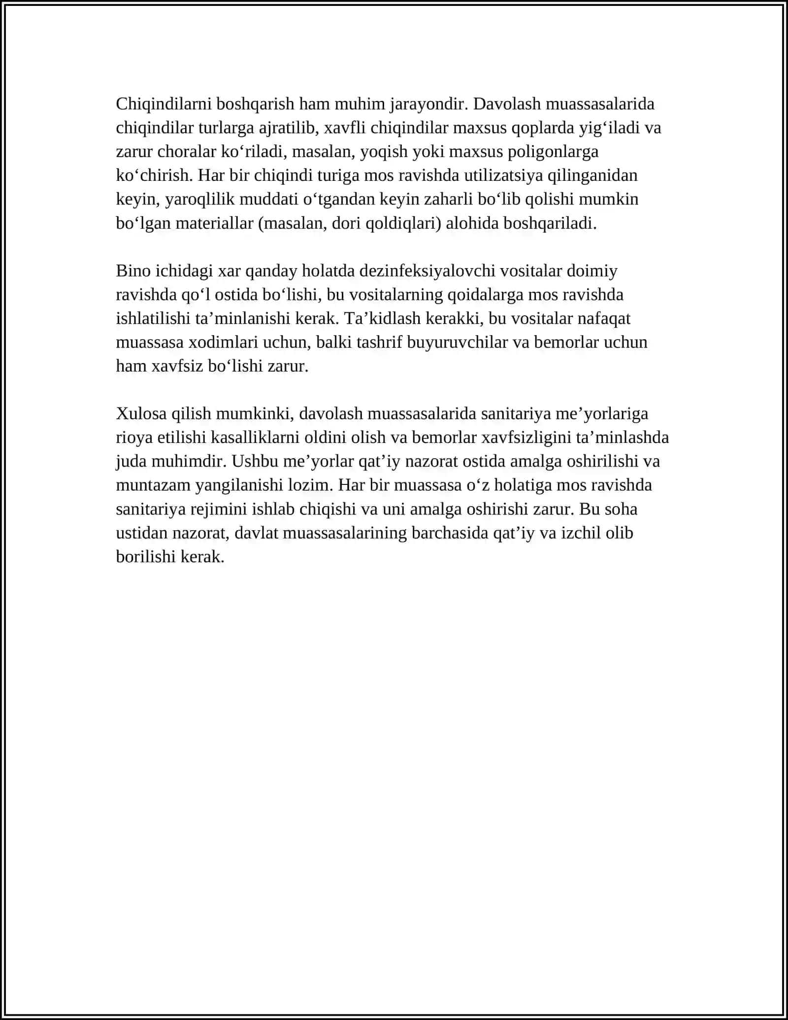 DAVOLASH VA PRAFILAKTIKA MUASSALARI GIGIYENASI 4