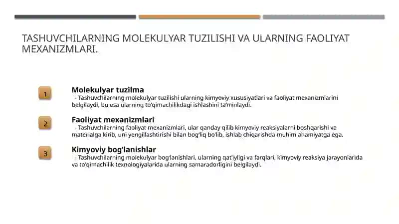 Tashuvchilarning xususiyati va toʻqimachilik 4