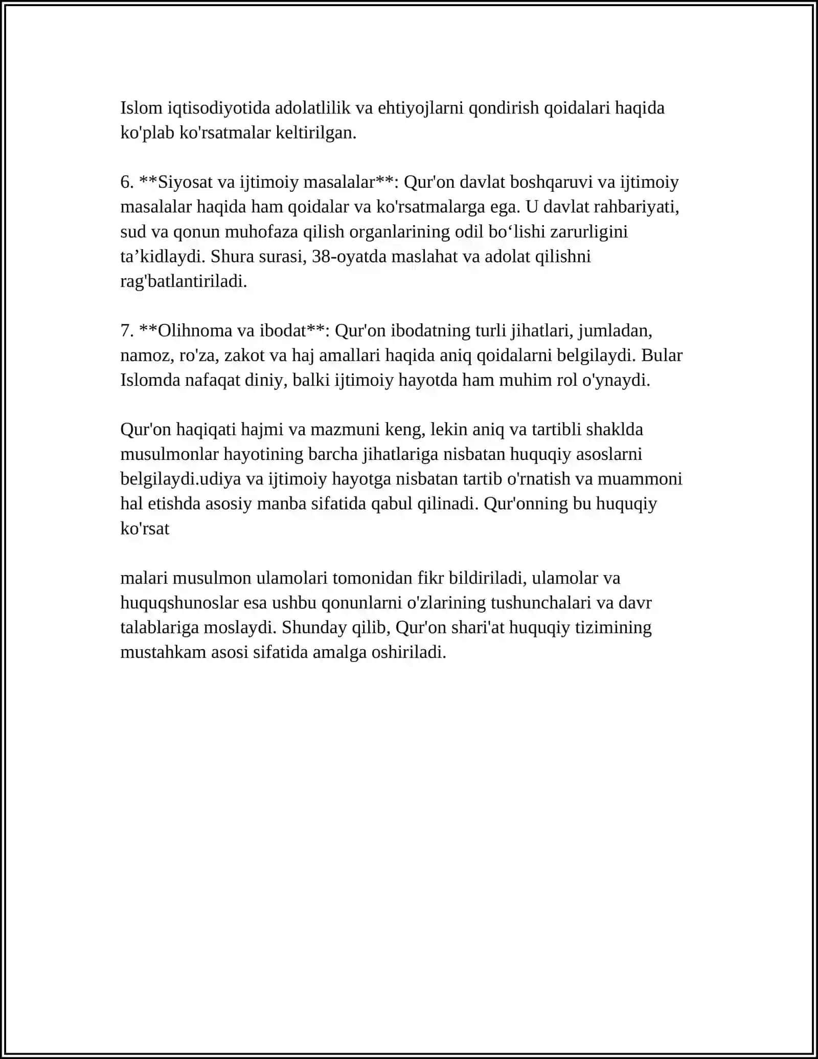 MUSTAQIL ISH Mavzu: ISLOM HUQUQI MANBALARI VA TURLARI 4
