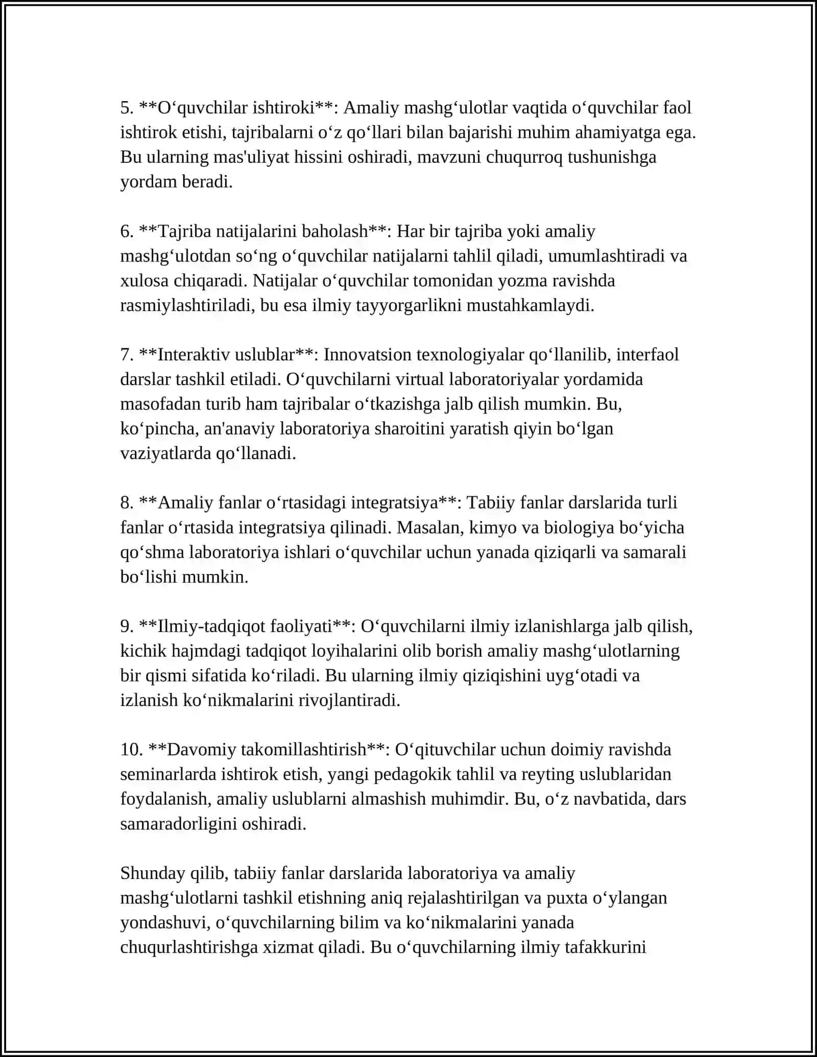 TABIIY FANLARDAN ÔQUV ISHLARINI TASHKIL ETISH SHAKILARI HAMDA TA'LIMIY TARBIYAVIY ISHLARI 4