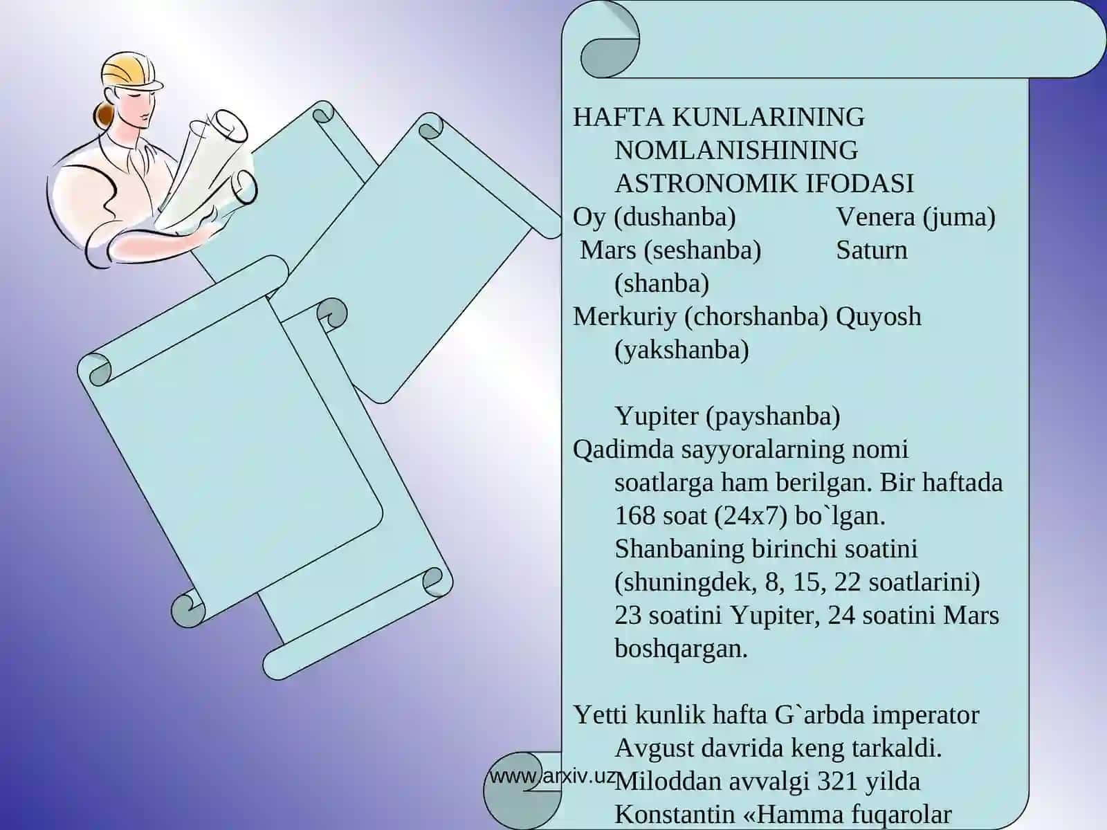 Qadimgi vaqt o’lchovining dastlabki shakllari 4