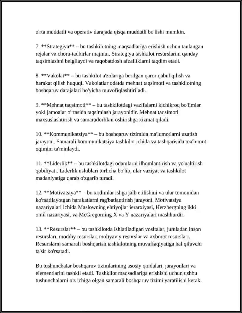 BOSHQARUV TIZM VA UNING TURLARI 4