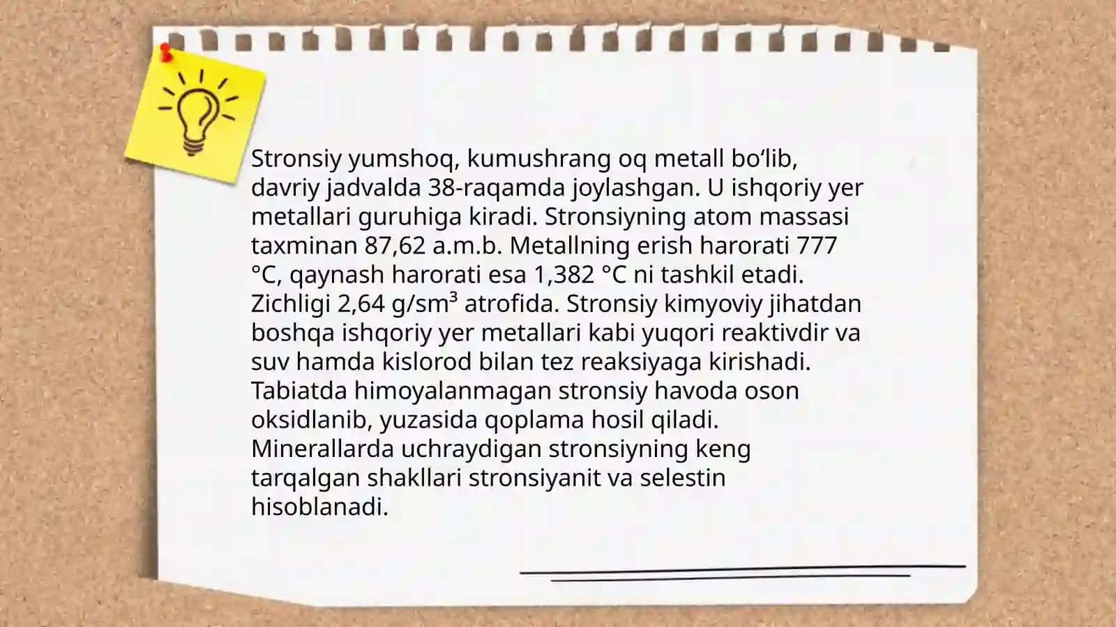II A guruh elementlari (Ca, Sr, Ba misolida) 4