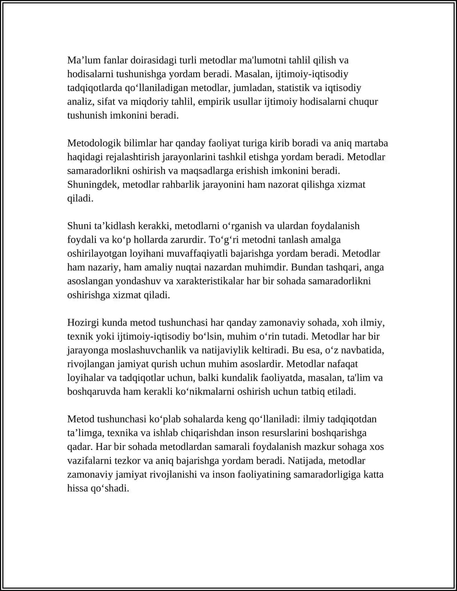 METOD VA METODOLOGIYA TUSHUNCHASI. EKLEKTIKA VA SINERGETIKA METODLARI 4