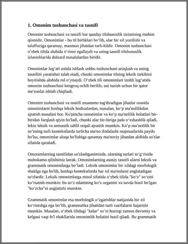 ÒZBEK TILI OMONIMLAR IZOHLI LUĢATI USTIDA ISHLASH 4